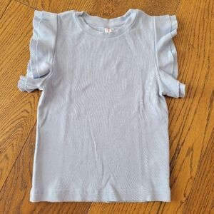 Sky Blue Kids Ruffle Sleeve Tee